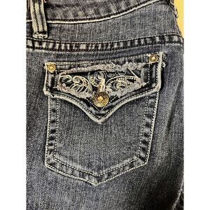 Apt. 9 Jeans Women's 6 Blue Baby Bootcut Tummy Modern Embellished